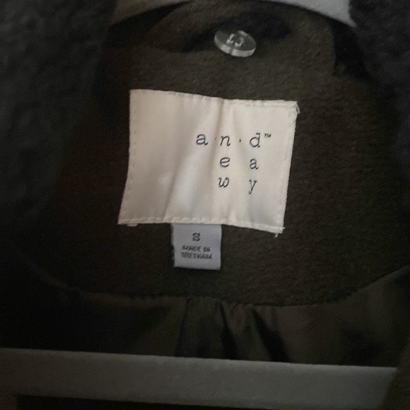 A new day olive green military wool coat jacket zara style - Picture 2 of 4